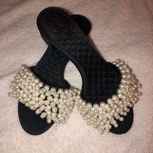 Tory Burch Tatiana black pearl slide sandal